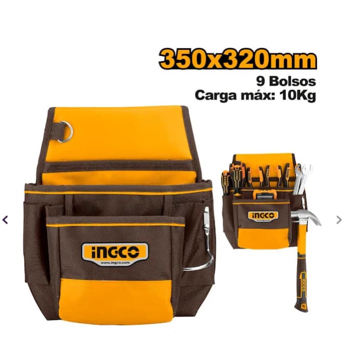 Bolsa Saco De Ferramentas Profissional Eletricista 10 Bolsos Cor Laranja