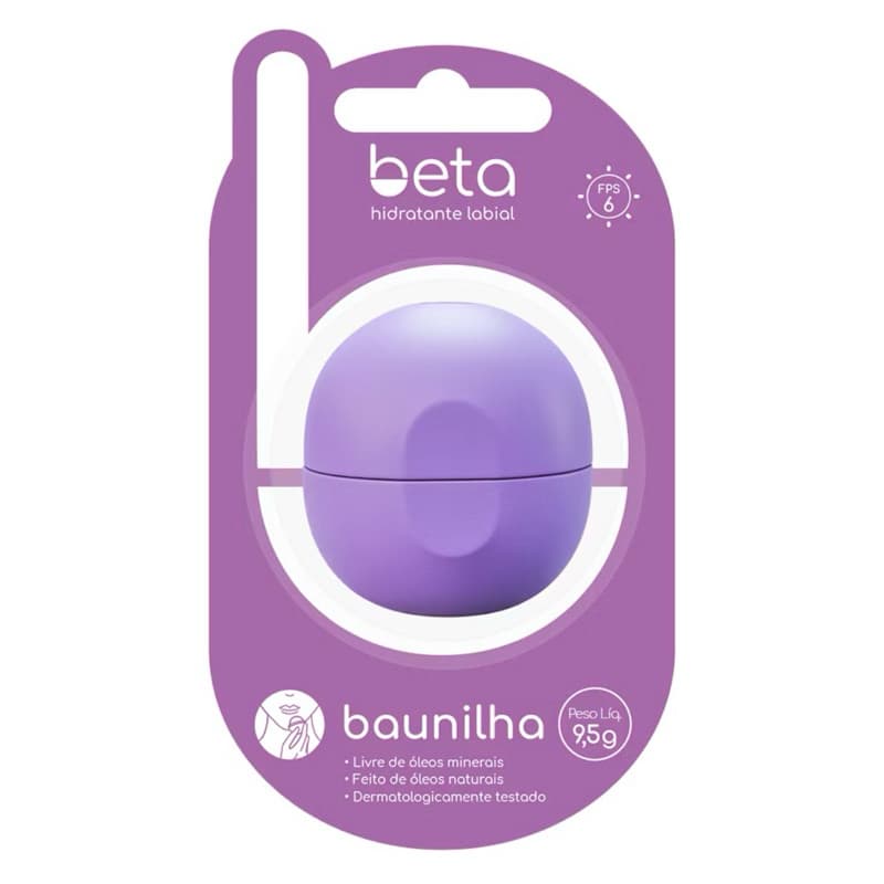 HIDRATANTE LABIAL BETA BAUNILHA – HIDRATAÇÃO PROFUNDA COM FPS 6 - HIDRATANTE LABIAL BETA BAUNILHA 9,5G
