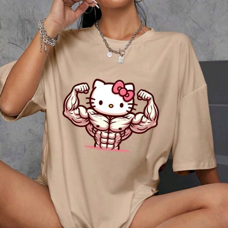 Camiseta Feminina Academia Estampada Hello K Fitness Camisa T-shirt 100% Algodão