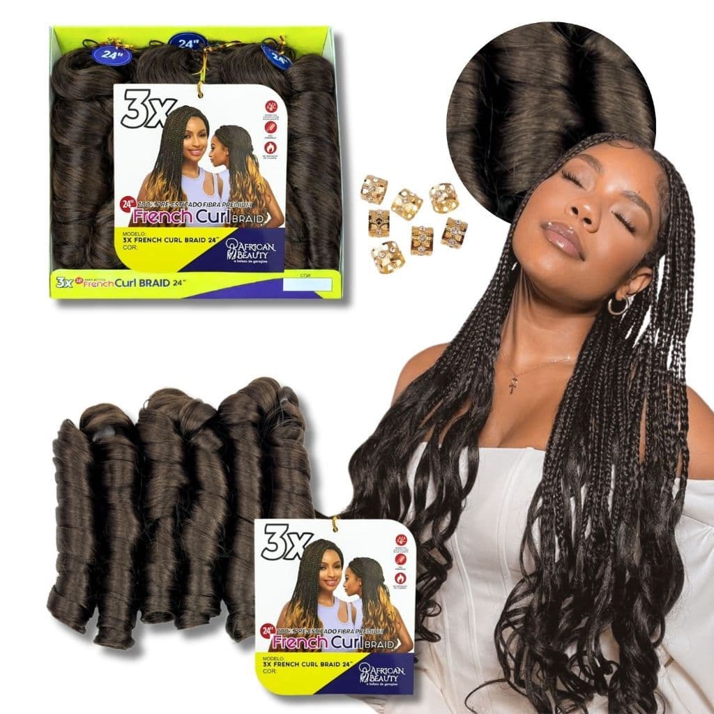 Cabelo P/ Tranças Pontas Onduladas French Curl Premium 200g