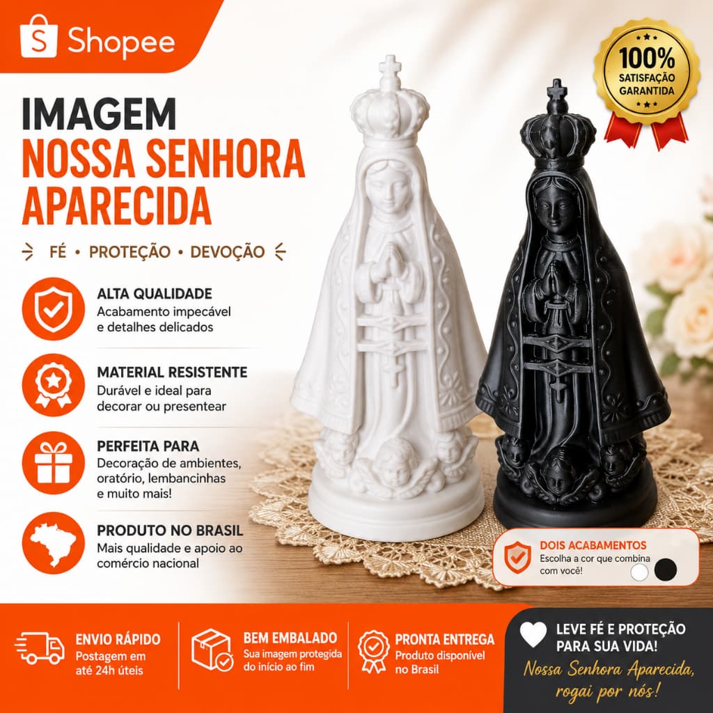 Nossa Senhora Aparecida 10 cm altura Imagem Minimalista