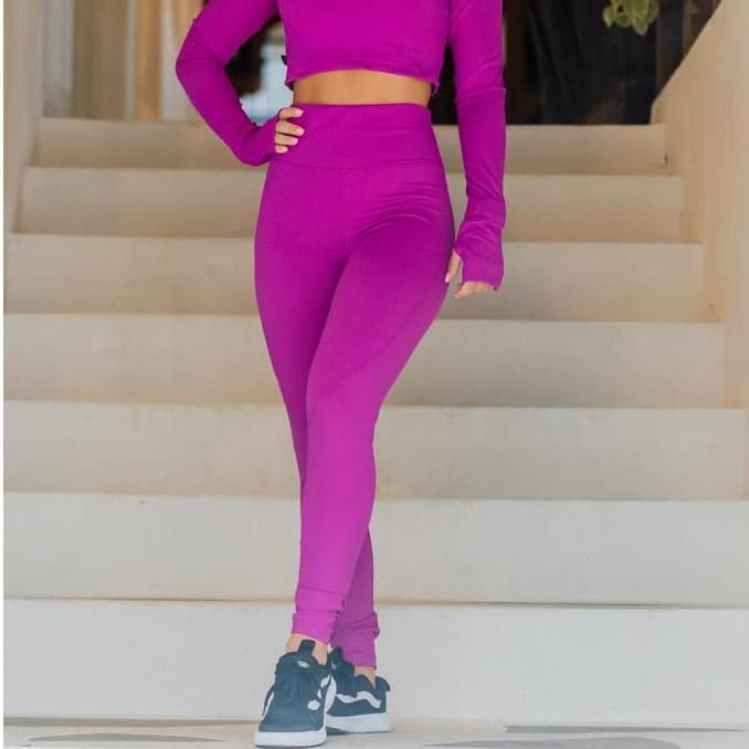 Legging Fitness Academia, Alta Compressão, Cintura Alta, Poliamida com Proteção Uv+