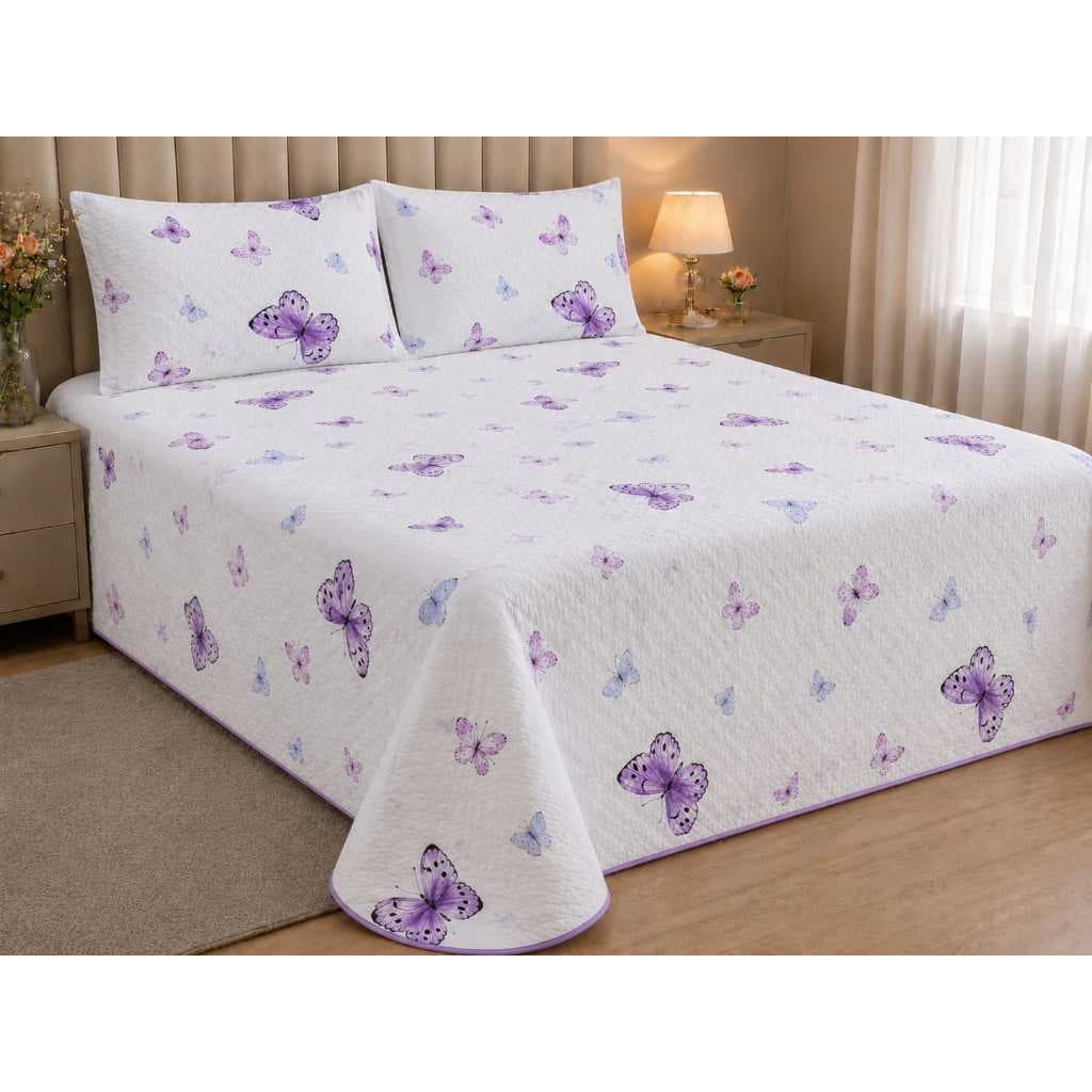 Cobre Leito Piquet Avulso Viés Algodão Matelado 2.50m x 2.50m Zigue Zague Cores Estampadas