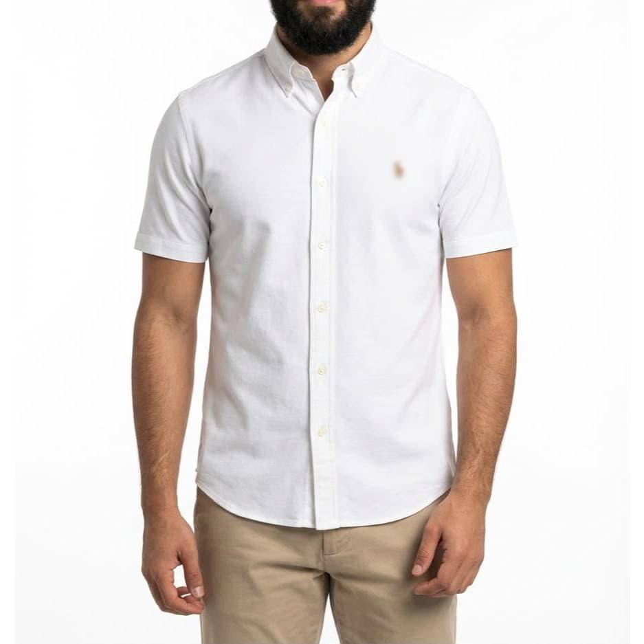 Camisa Social Manga Curta Oxford 100% Algodão