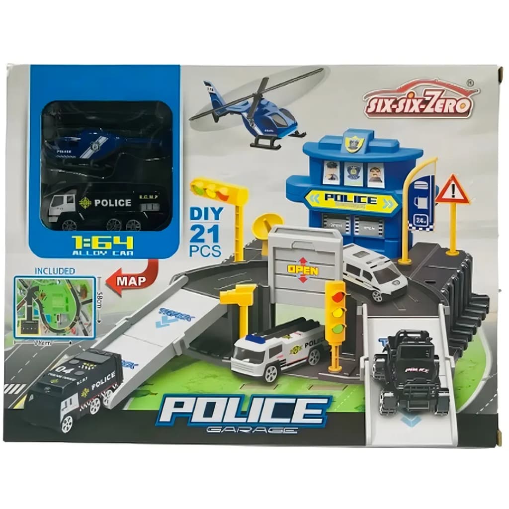 Estacionamento Policial Delegacia 21 Pçs + Veículo