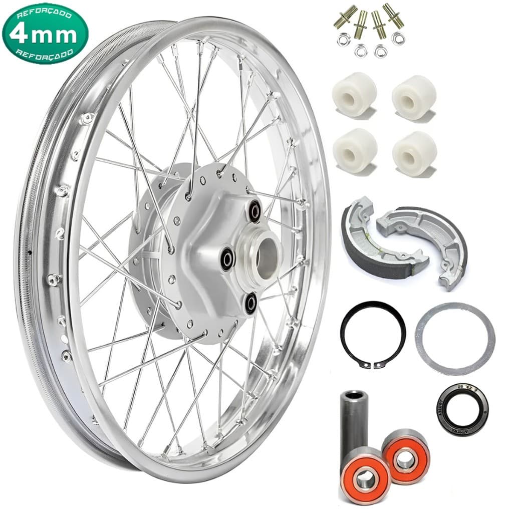 Roda Aro Calha Folha Jante Traseira Titan 125 2000 Á 2004 Honda Fan 125 2005 Á 2008 + Lona E Bucha