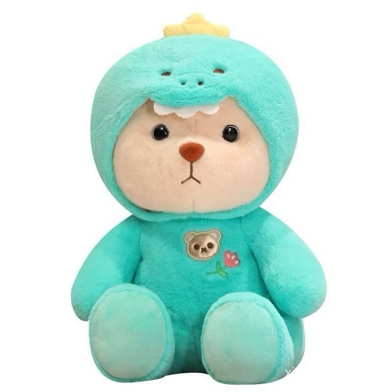 Boneca de Urso de Pelúcia HUIMAI, Urso de Pelúcia de Dinossauro Vestido em Algodão PP, Simulação Fofa, Coleção Confortáv