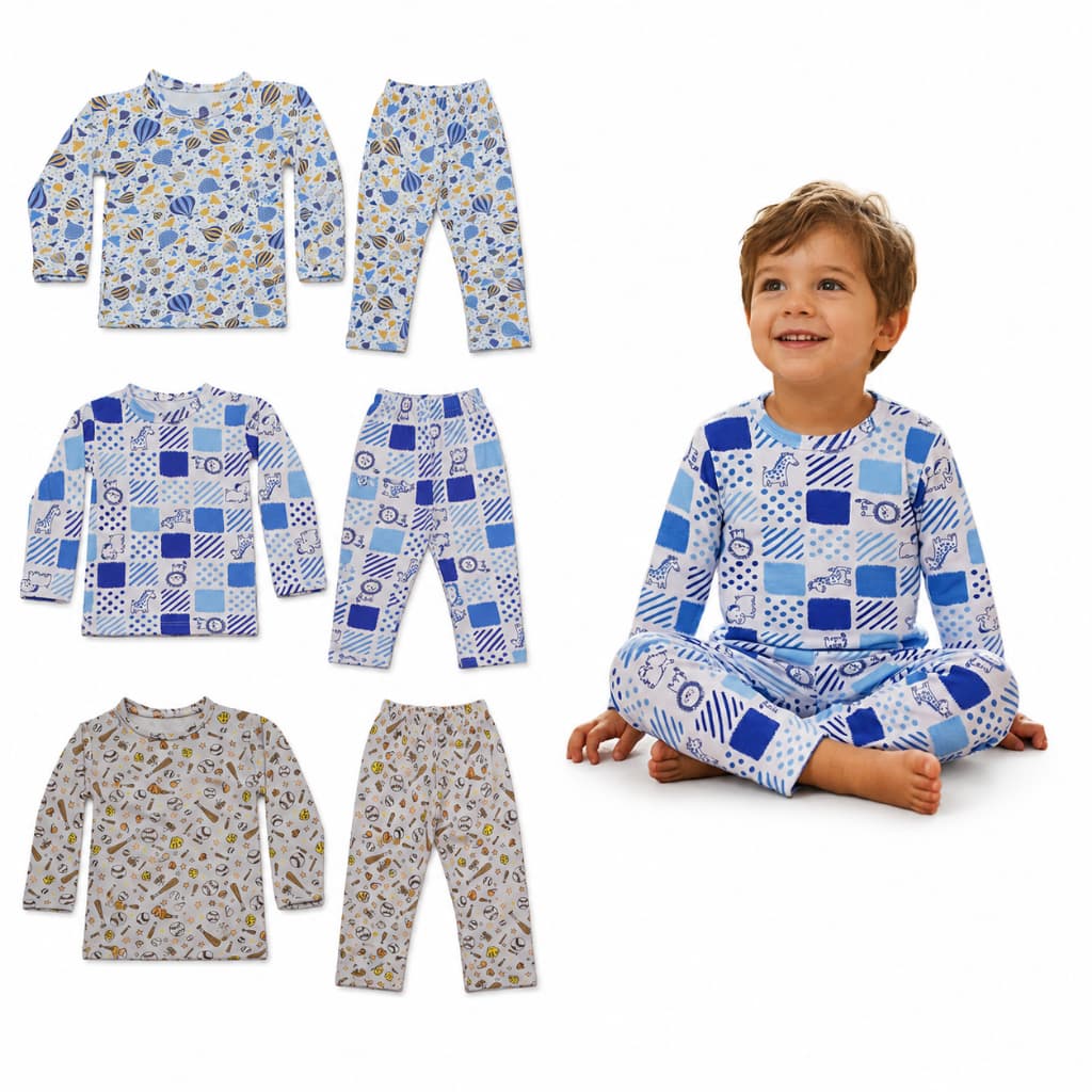 Kit 05 Pijama Manga Longa Masculino Infantil Menino 02 Ao 16 100% Algodão Criança Confortável Dormir