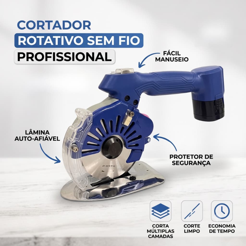 Máquina De Corte De Disco 4 Pol A Bateria Bivolt 2 Baterias
