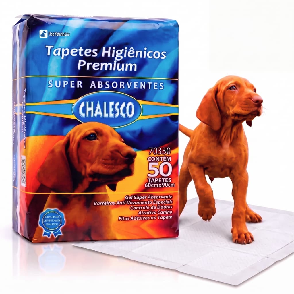 Tapete Higiênico Chalesco Premium 60x90cm 50 Unidades Alta Absorção Para Cachorro