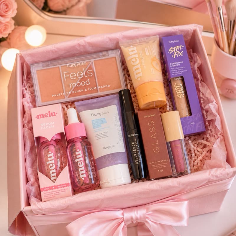 Kit Skincare Facial Ruby Rose Original 7 Itens | Cuidados Diários Completo para Iniciantes e Profissionais | Presente