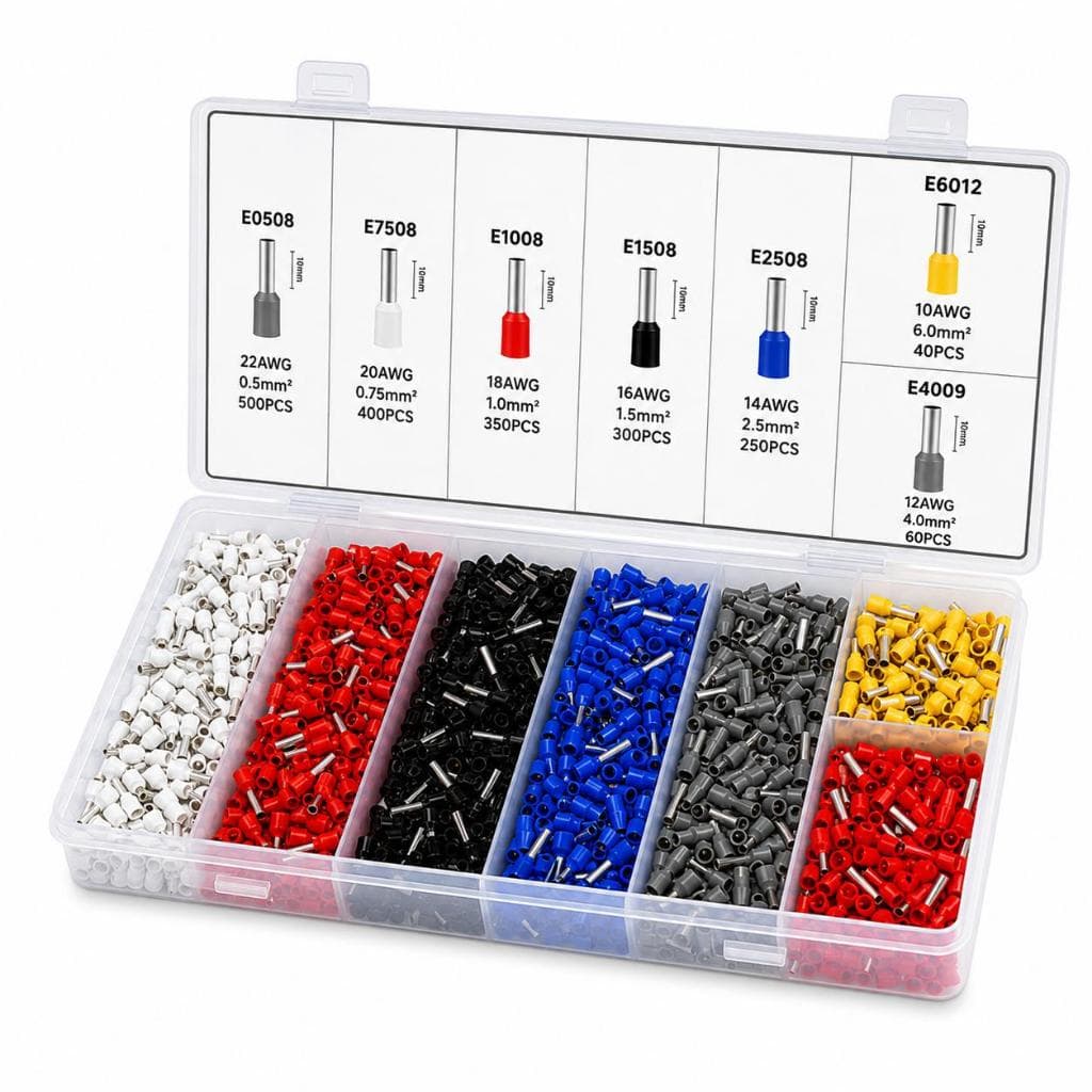 Kit 1900 Terminais Ilhós Elétricos com Estojo Organizador