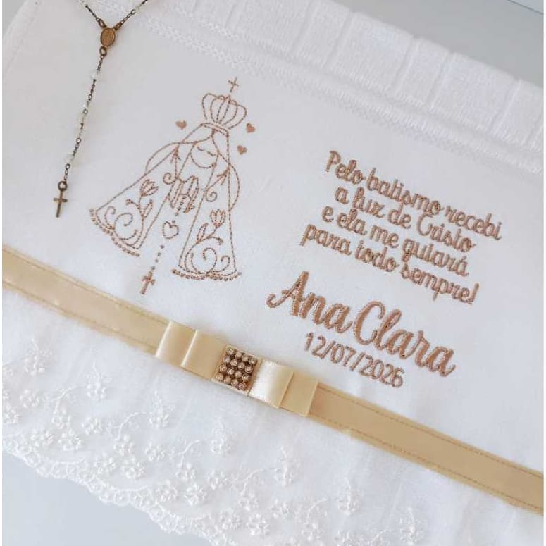 Toalha Batizado Bordada Personalizada