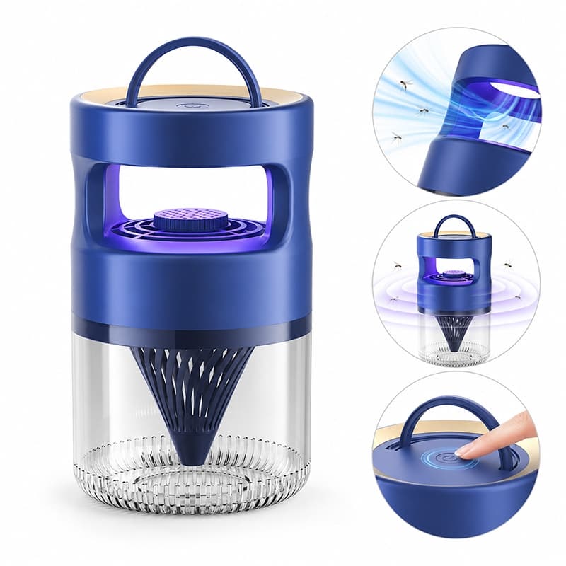 Aparelho Mata Mosquitos por Sucção com Luz UV, Alimentação USB Plugado, Silencioso para Quarto e Ambientes Internos