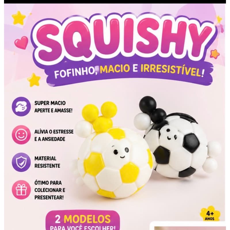 Squishy Bola de Futebol Antiestresse Super Macio  | Brinquedo Sensorial Fofinho