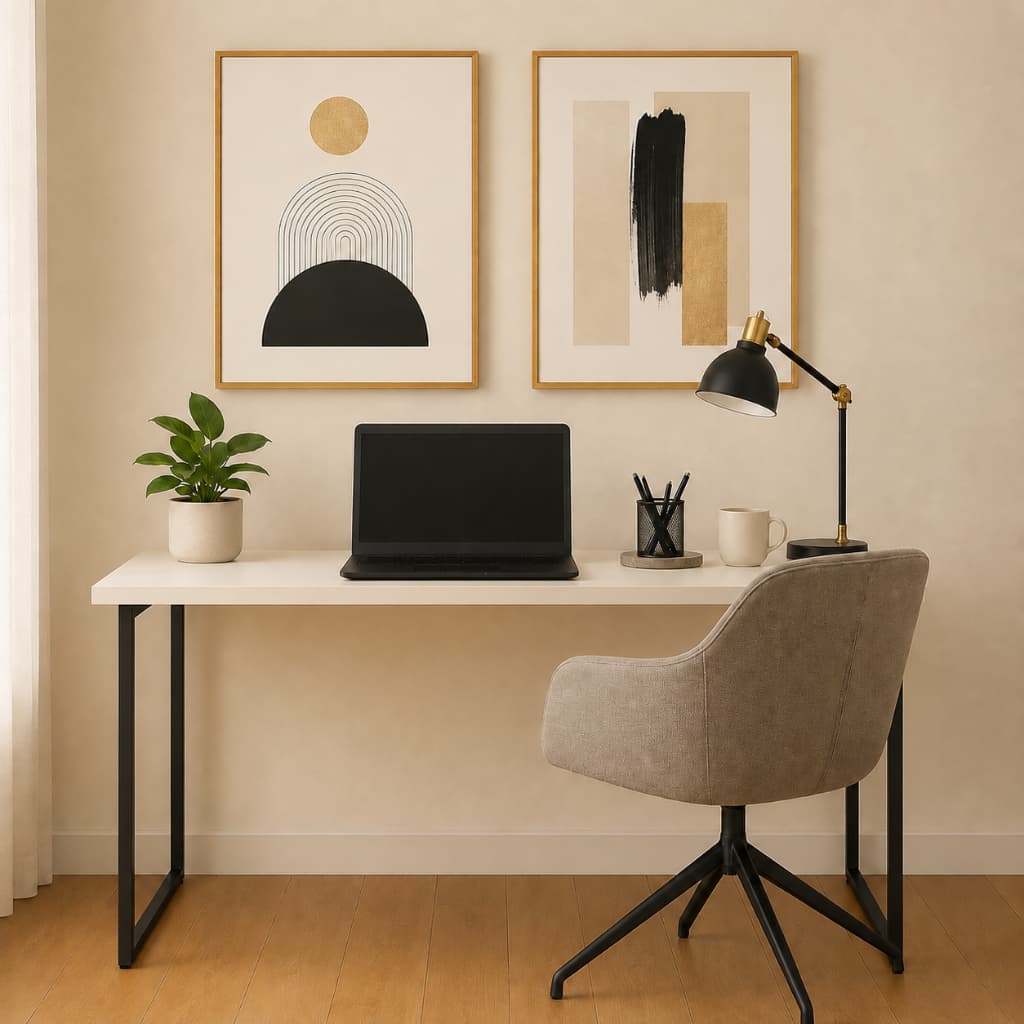 Mesa Escrivaninha 120cm/90cm Para Escritório Computador - Detalhada - Leve - Pés de Alumínio Pintura Eletrostática