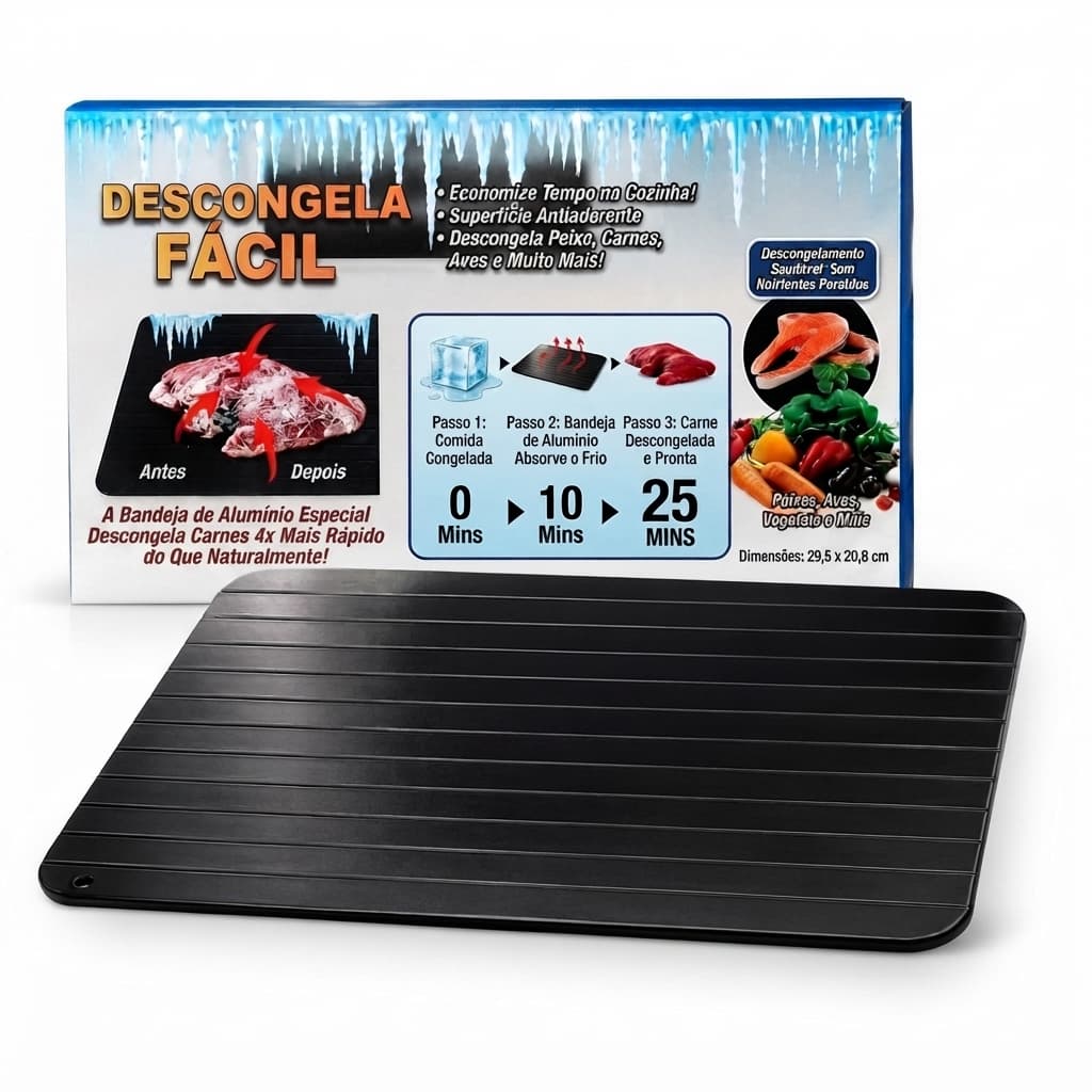 Tabua Magica Descongelar Rápido Carne Alimentos Defrost Express Carnes Frangos Peixes