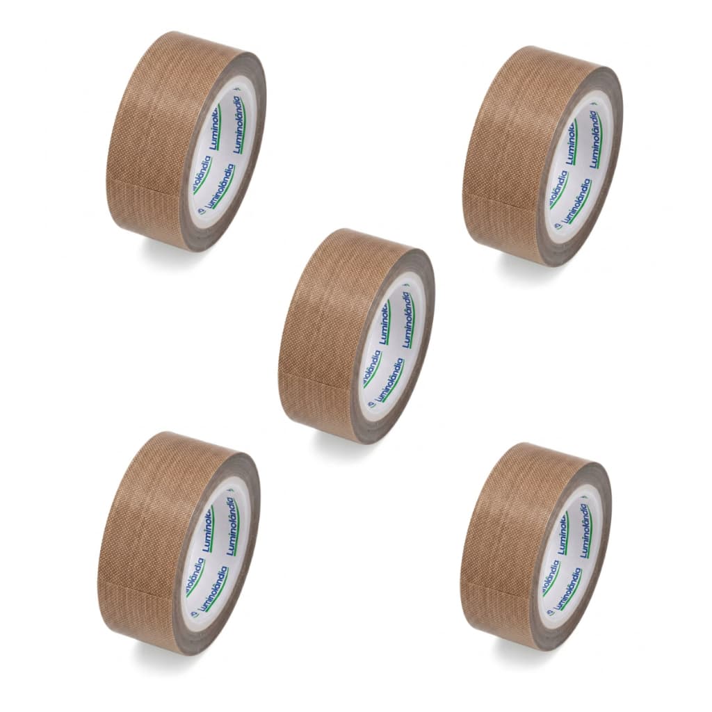 Kit 5 Fitas Termica Teflon Adesiva 30mm Alta Temperatura Seladora Teflon 30mm