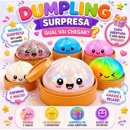 Brinquedo Squishy Surprise Dumpling Para Pão Recheado Cozido No Vapor Expresso, Material TPR Macio, Alívio Do Estresse