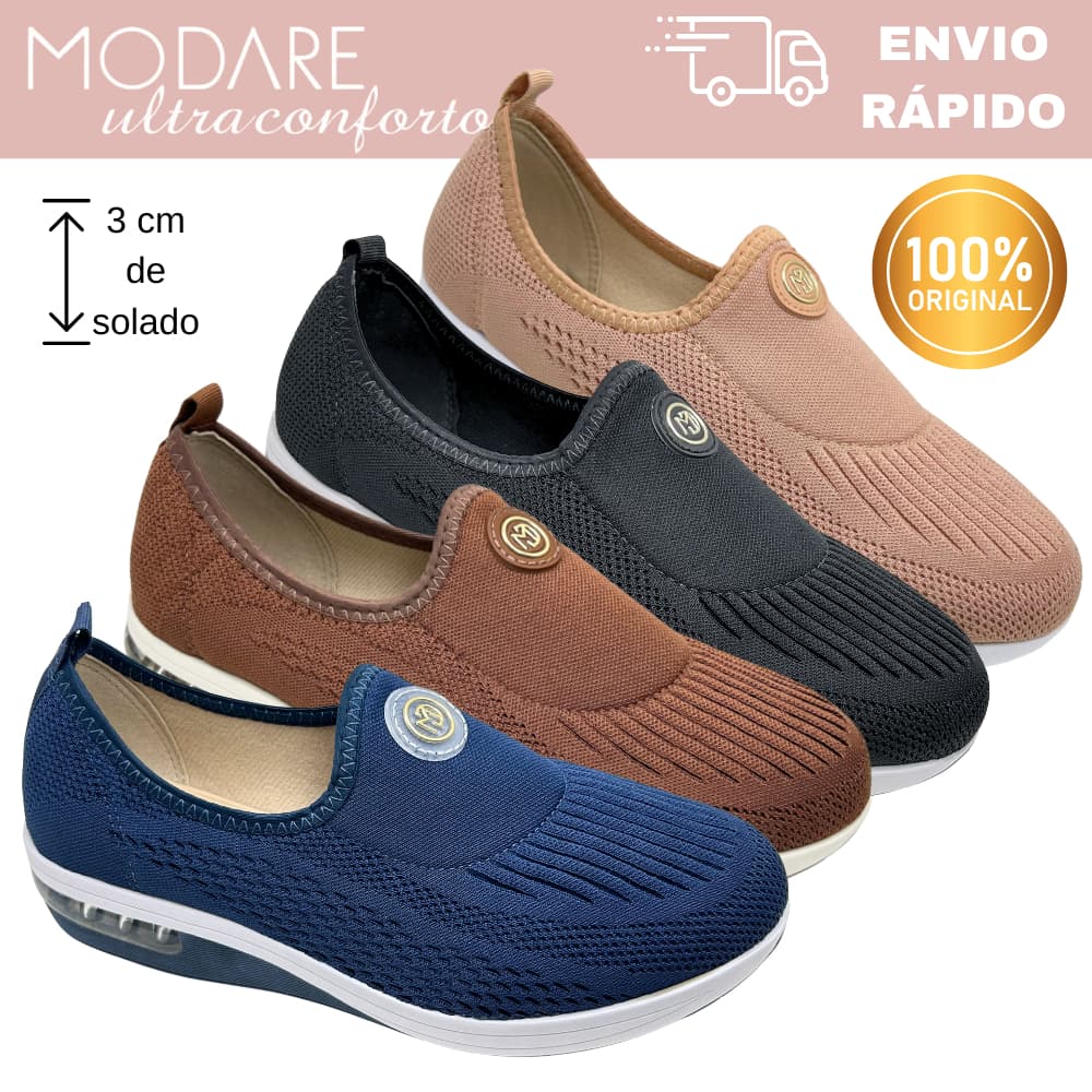 Tênis Casual Modare 7320.217 Ultra Conforto Gel Tech Slip On Leve Ajuste Fácil