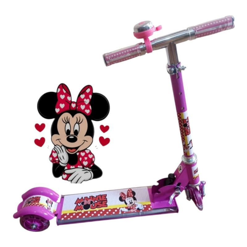 Patinete 🛴 Infantil Dobrável Metal Musical com luz de led Minie