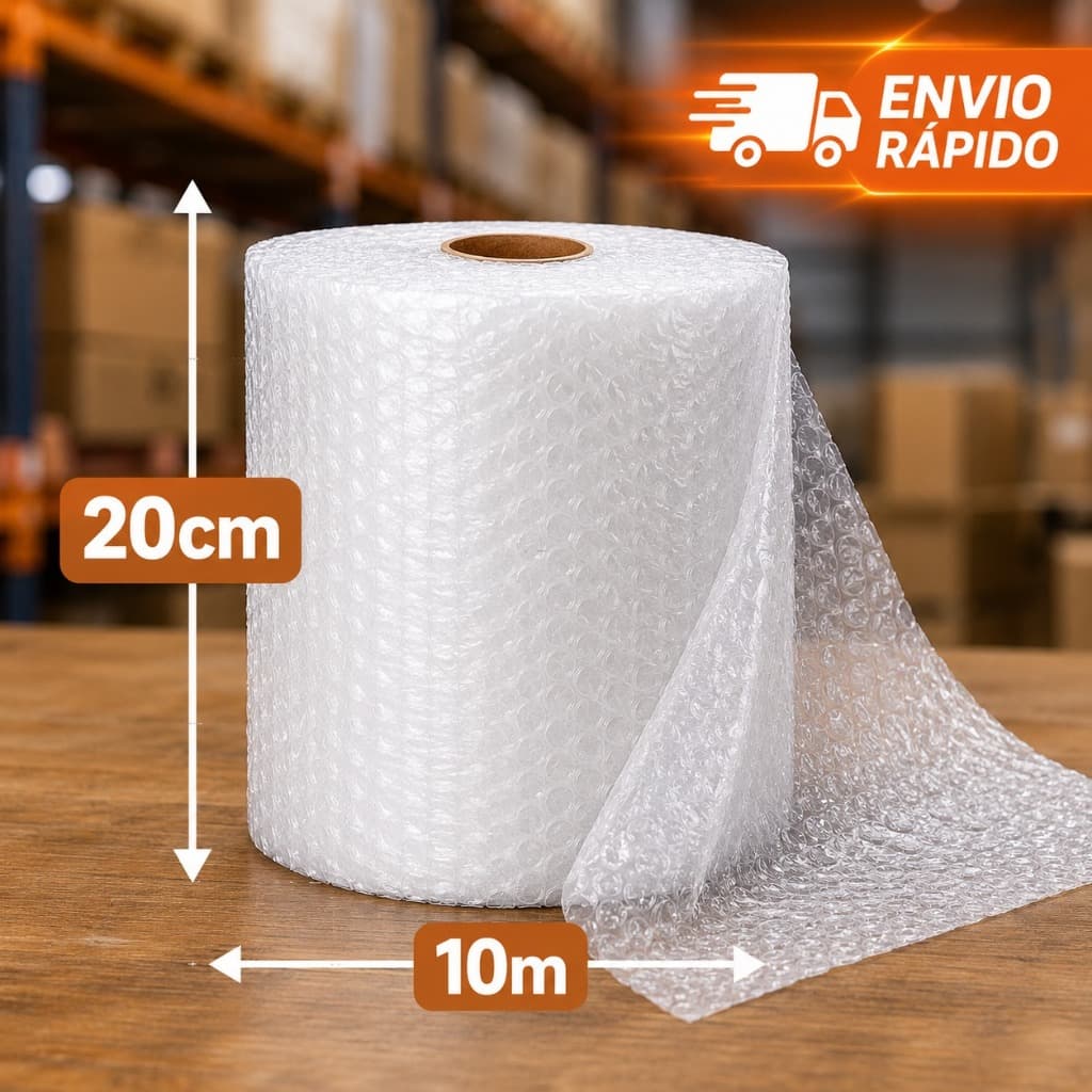 Plástico Bolha 20cm x 10 Metros ENVIO IMEDIATO Proteção para Encomendas, Embalagens e Mudanças