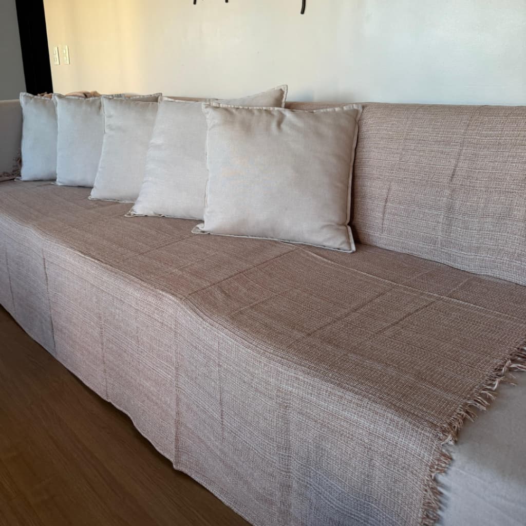 Manta para sofá gigante 4 Metros King Retrátil 2 e 3 lugares 100% Algodão Decorativa Peseira Luxo