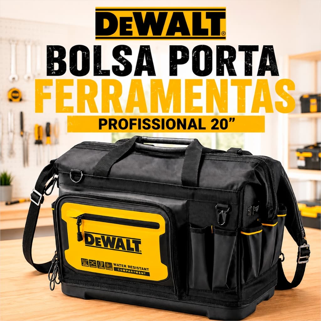 Bolsa Porta Ferramentas 20" Bolsa de Ferramentas Para Mecânico Caixa de Ferramentas 33 Bolsos DeWALT