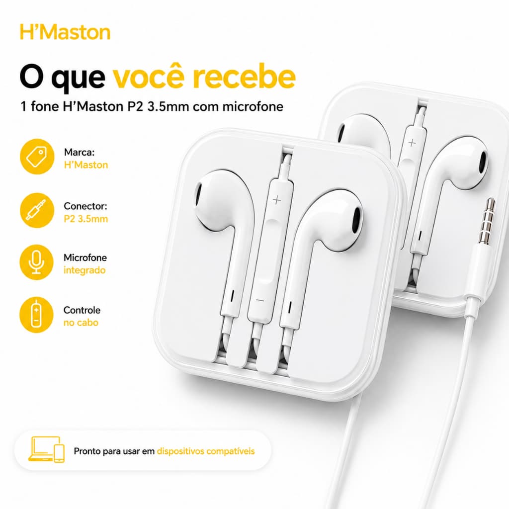 Fone de Ouvido P2 3.5mm com Microfone e Controle de Chamadas para PC,Notebook,PlayStation,Xbox eNintendo Switch