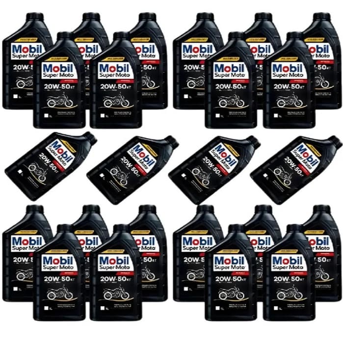 Kit 24 Litros Oleo Mobil Super 20w50 4t Moto Caixa Atacado