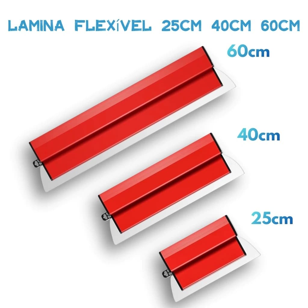 Desempenadeira Inox Flexível 25cm/40cm/60cm Para Massa Corrida