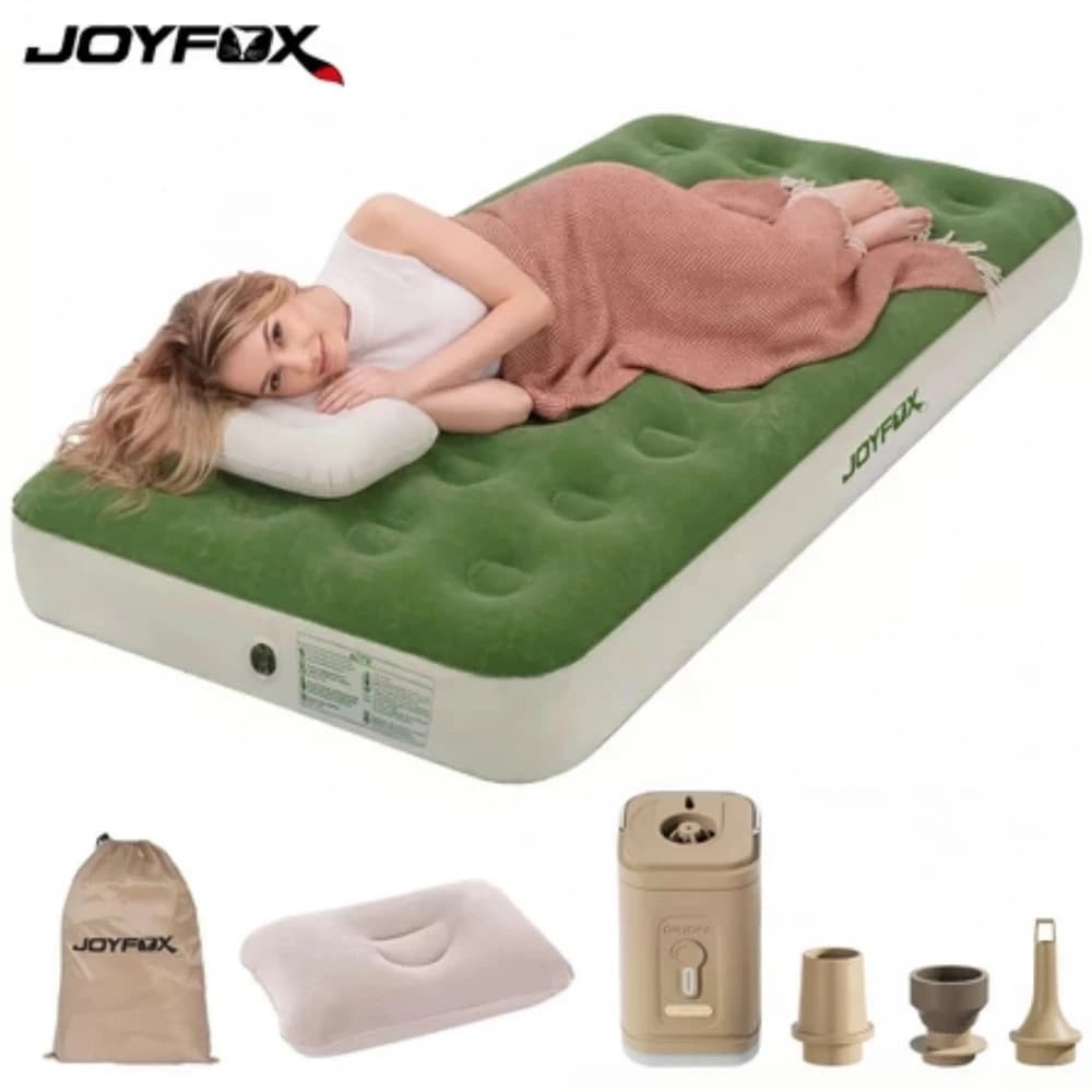 Inflatable Mattress Supports 300kg Single Velvety with Electric Pump Battery and 1 Pillow -
