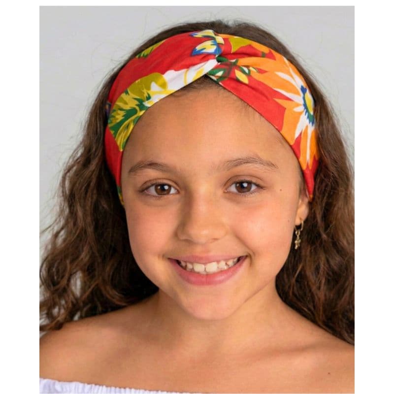 Faixa turbante estampada chita poliéster