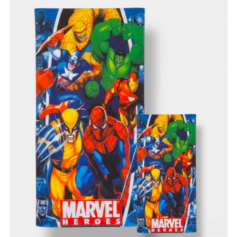 Kit Toalha De Banho + Toalha De Mão Infantil Vingadores Marvel