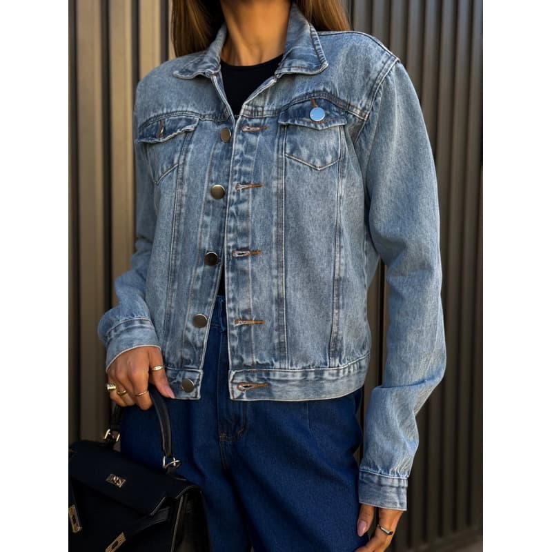 ZOEYA MODERN CHIC 085 jaqueta jeans feminina casaco blusa casaco bulsas feminina de frio manga longa