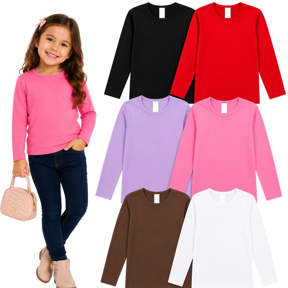 Blusa Térmica Infantil Feminina Segunda Pele Manga Longa Forrada Inverno