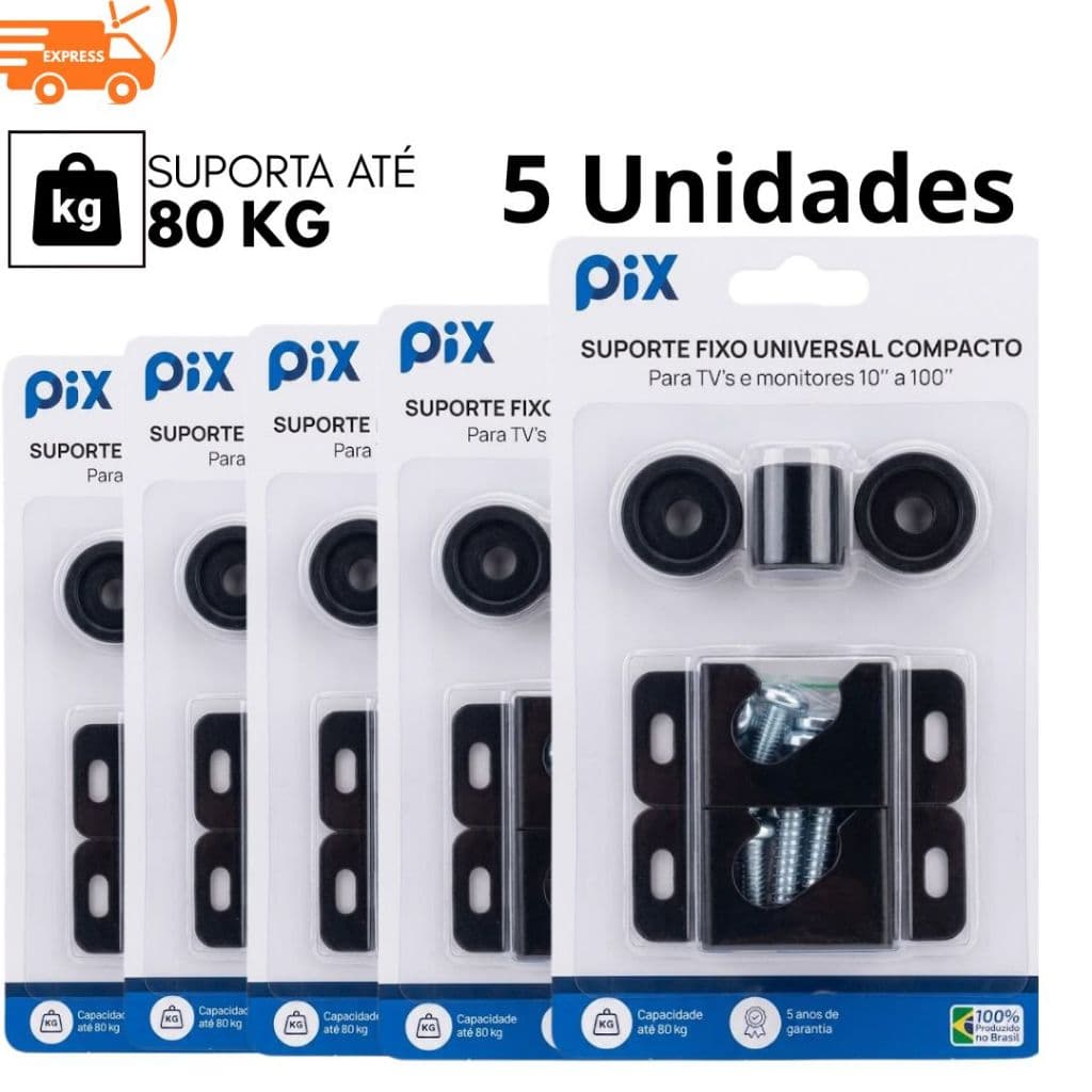 Kit 5 Suporte Tv Fixo Universal 10'' A 100'' Polegadas Para todas as Marcas
