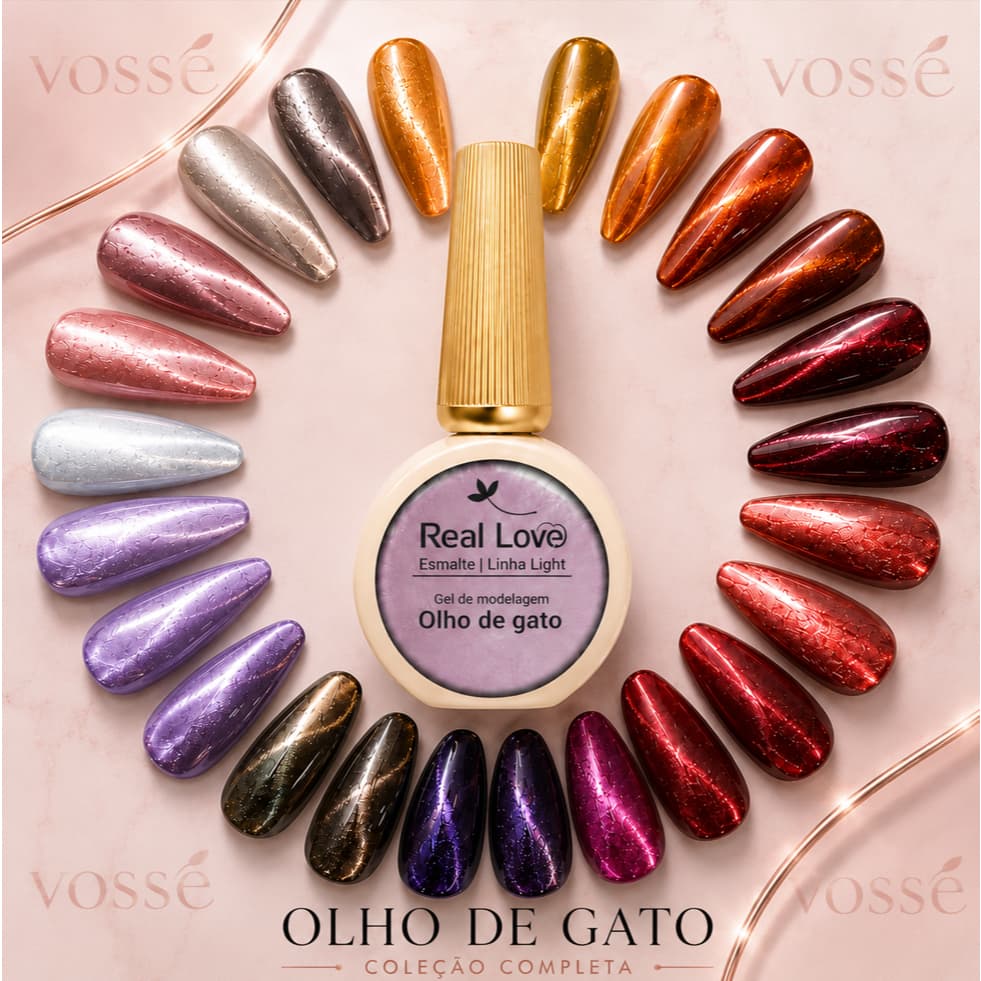 Kit Esmalte em Gel Magnético Refletivo Gliter UV LED Profissional Unhas
