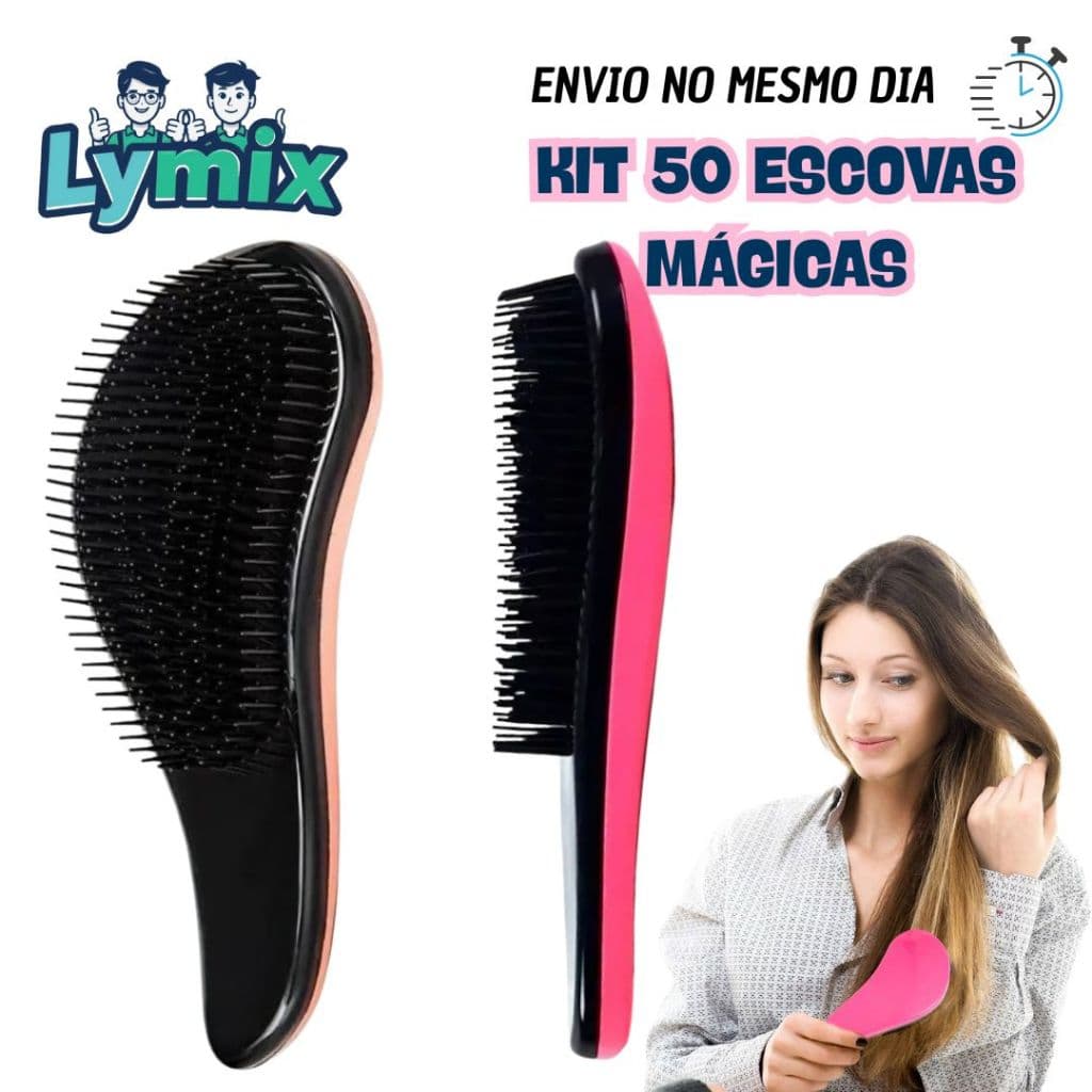 Kit 50 Escova Mágica de Cabelo: Desembaraço Fácil-Anti-Frizz