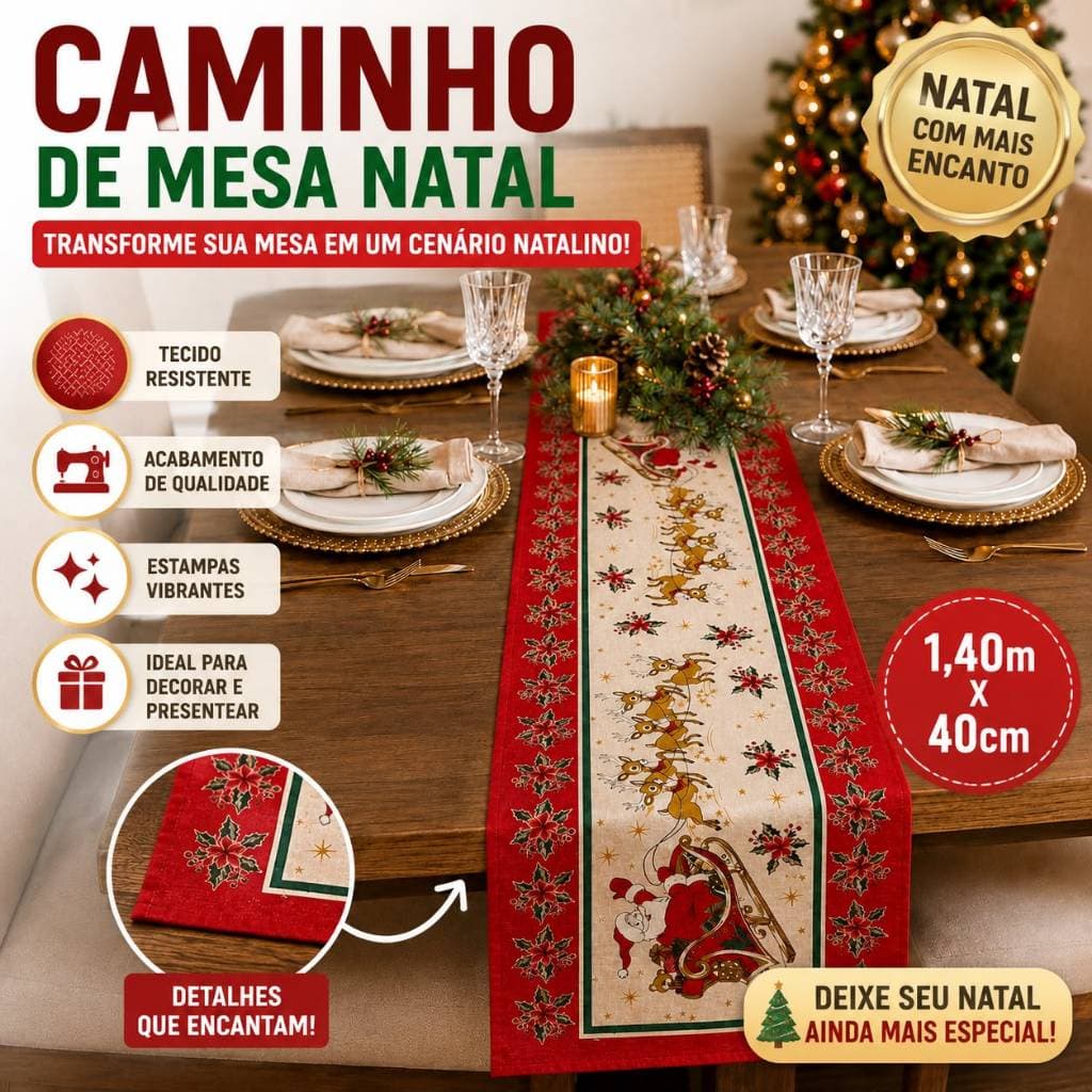 Caminho de Mesa Natal Linhão   ***SORTIDOS***