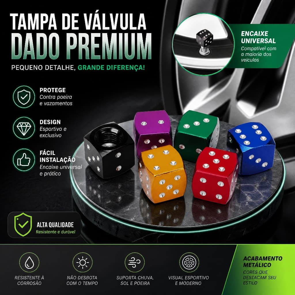 Tampinha Tampa Dado Pneu Biquinho Roda Carro Moto Bicicleta