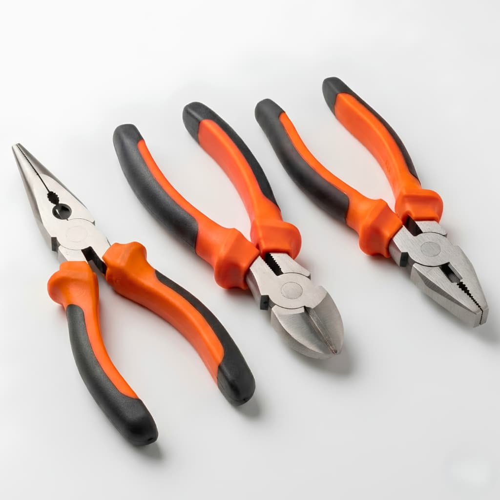 kit c/3 alicates bico longo + universal + Corte Profissional - Cabo Ergonômico, Manutenção e reparos