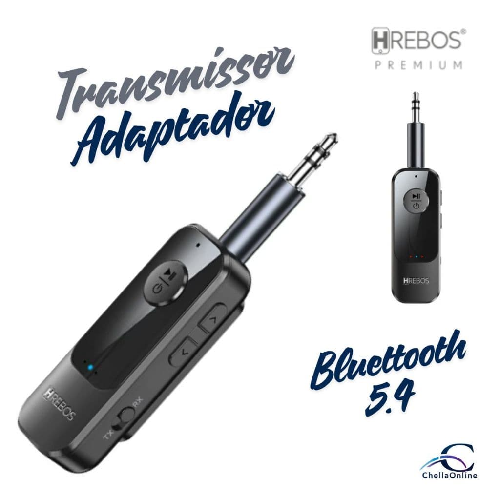 Transmissor Bluetooth 5.4 Hrebos AD-238 Adaptador P2 3,5mm Receptor Áudio Sem Fio