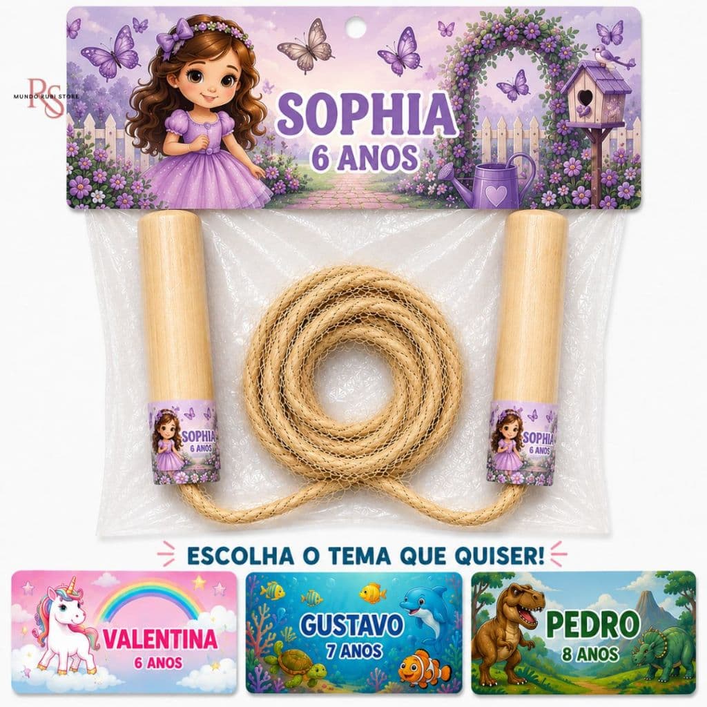 Pula Corda 1,6m  Personalizado Festa Infantil Diversos Temas Diversão Brincadeiras