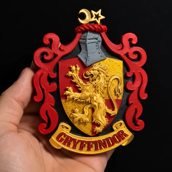 Brasão Harry Potter Casas de Hogwarts Decorativo | Grifinória Corvinal Sonserina Lufa-Lufa 3D