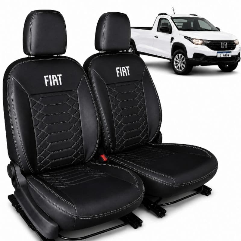 Capa Banco Fiat Strada Cabine Simples Sob Medida Couro Costura Premium
