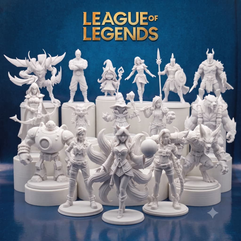 Miniaturas League of Legends Colecionáveis Action Figure LoL Impressão 3D Decorativa