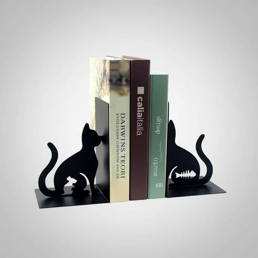Aparador De Livros Gato Tenobre Bibliocanto Metal