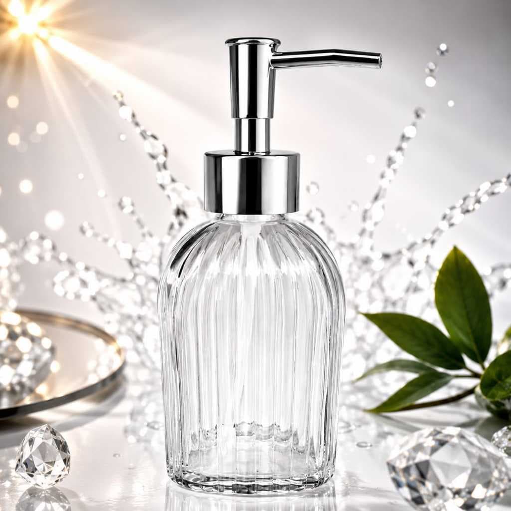 Dispenser Porta Sabonete Líquido Vidro Quadrado 400ml - Design Sofisticado e Praticidade