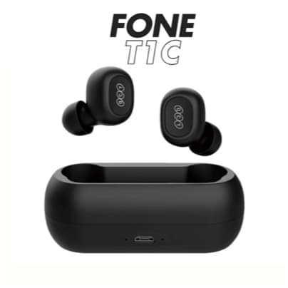 Fones de Ouvido Intra-Auriculares QCY T1C Bluetooth 5.1 Cor Preta